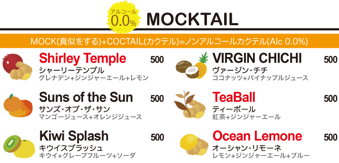 MOCKTAIL ノンアルコール カクテル