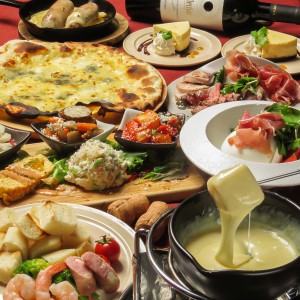 忘年会_選べる吉田牧場ローマピザ×チーズフォンデュ×ラクレットコース②