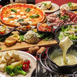 忘年会_吉田牧場ローマピザ×チーズフォンデュコース ①