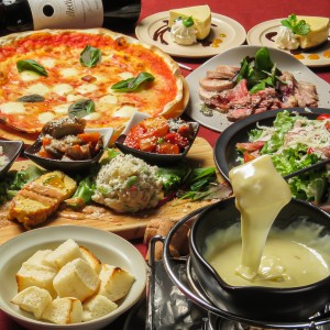 忘年会_ローマピザ×チーズフォンデュコース ②